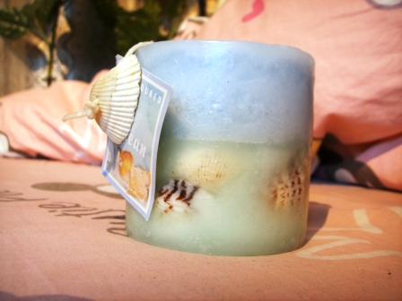 Fragrance candle with sea shells
